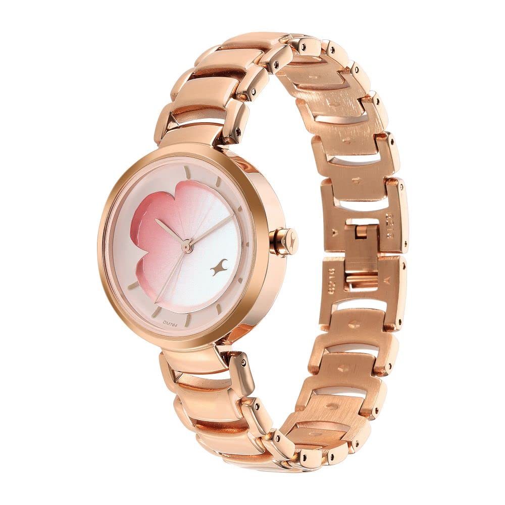 Fastrack Uptown Retreat Quartz Analog Pink Dial Metal Strap Watch for Girls-NS6277WM01/NT6277WM01