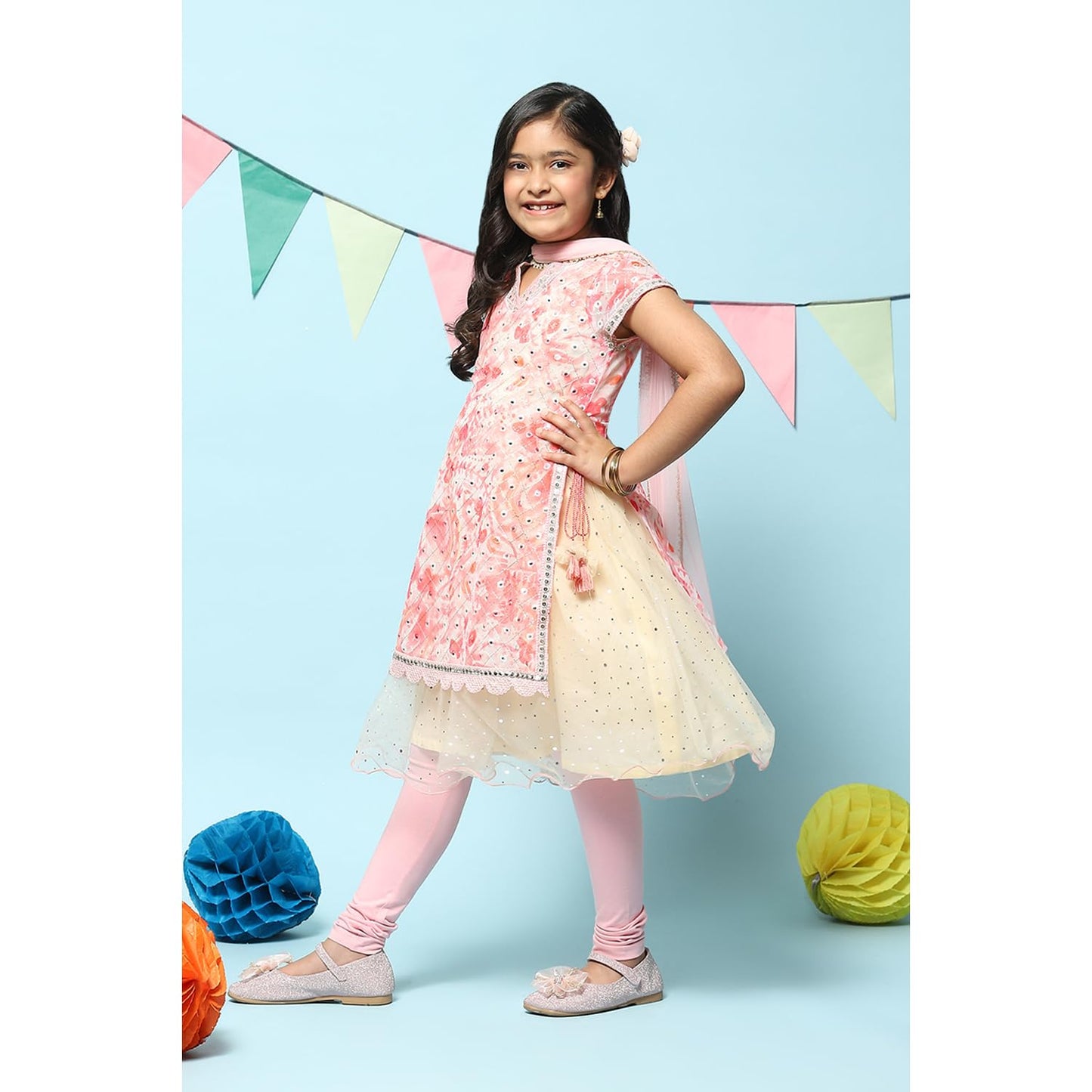 BIBA GIRL PRINTED A LINE KID(KIDCOLOR CR5638_OFF WHITE_9)
