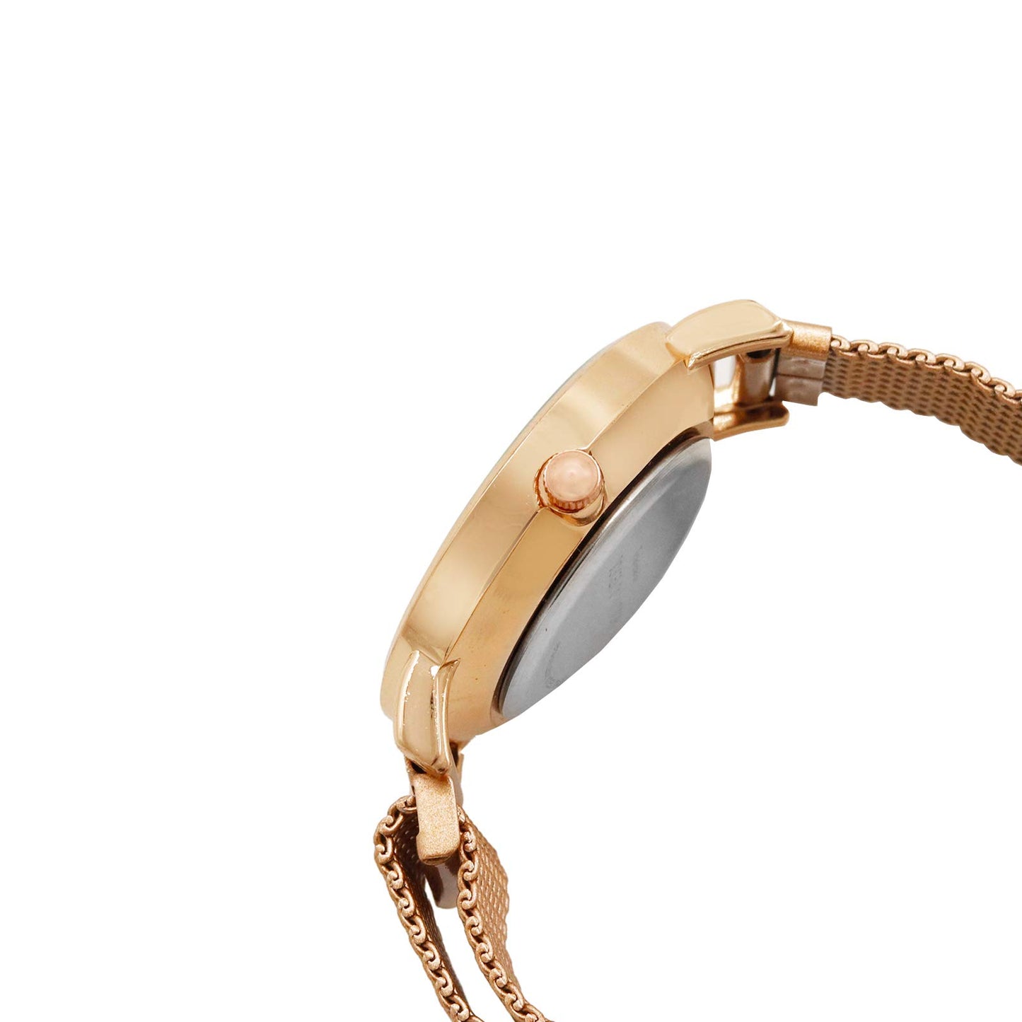 Joker & Witch Stainless Steel Dusk Rosegold Analog Watch Bracelet Set For Women, White Dial, Rose Gold Band