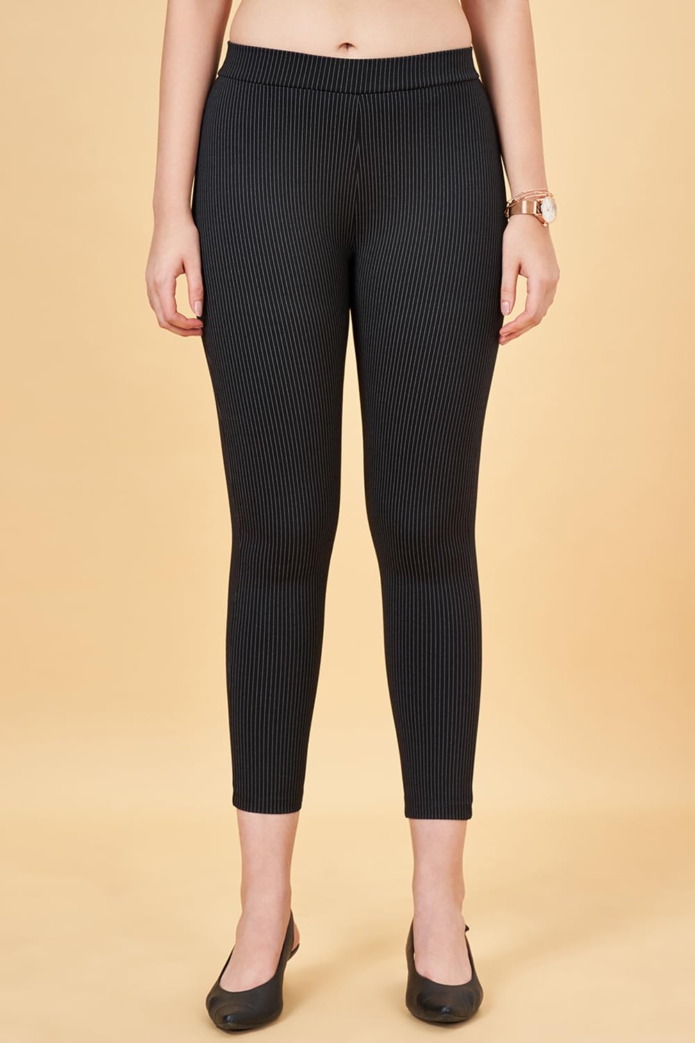 Annabelle by Pantaloons Women's Slim Fit Pants (110146228004_Jet Black_34)