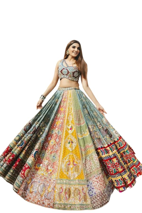 Women's Multi Color Mirror Work Chaniya Choli