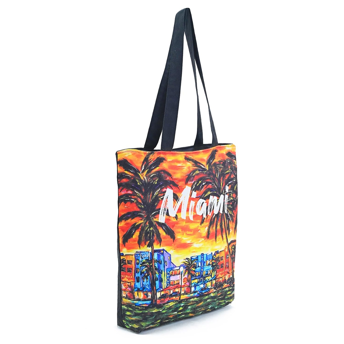 Boho Girl printed Large Cotton blend Tote Bag for Women Zipper Handbags for Women with Inner Zipper Pocket for Shopping Office & travel beach tote bag