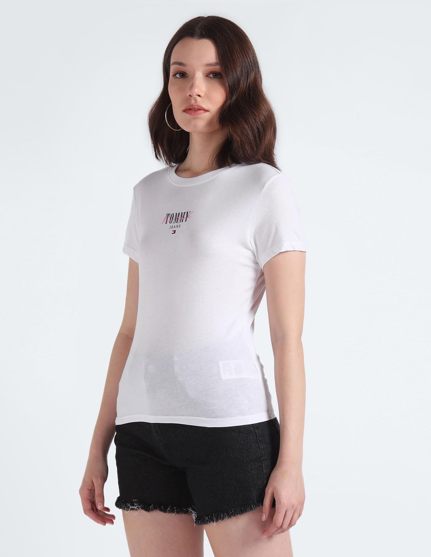 Tommy Hilfiger Womens White Color T-Shirt (M)