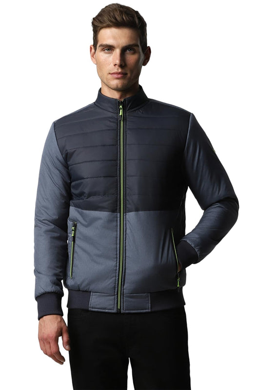 Van Heusen Men Blue Patterned Casual Jacket