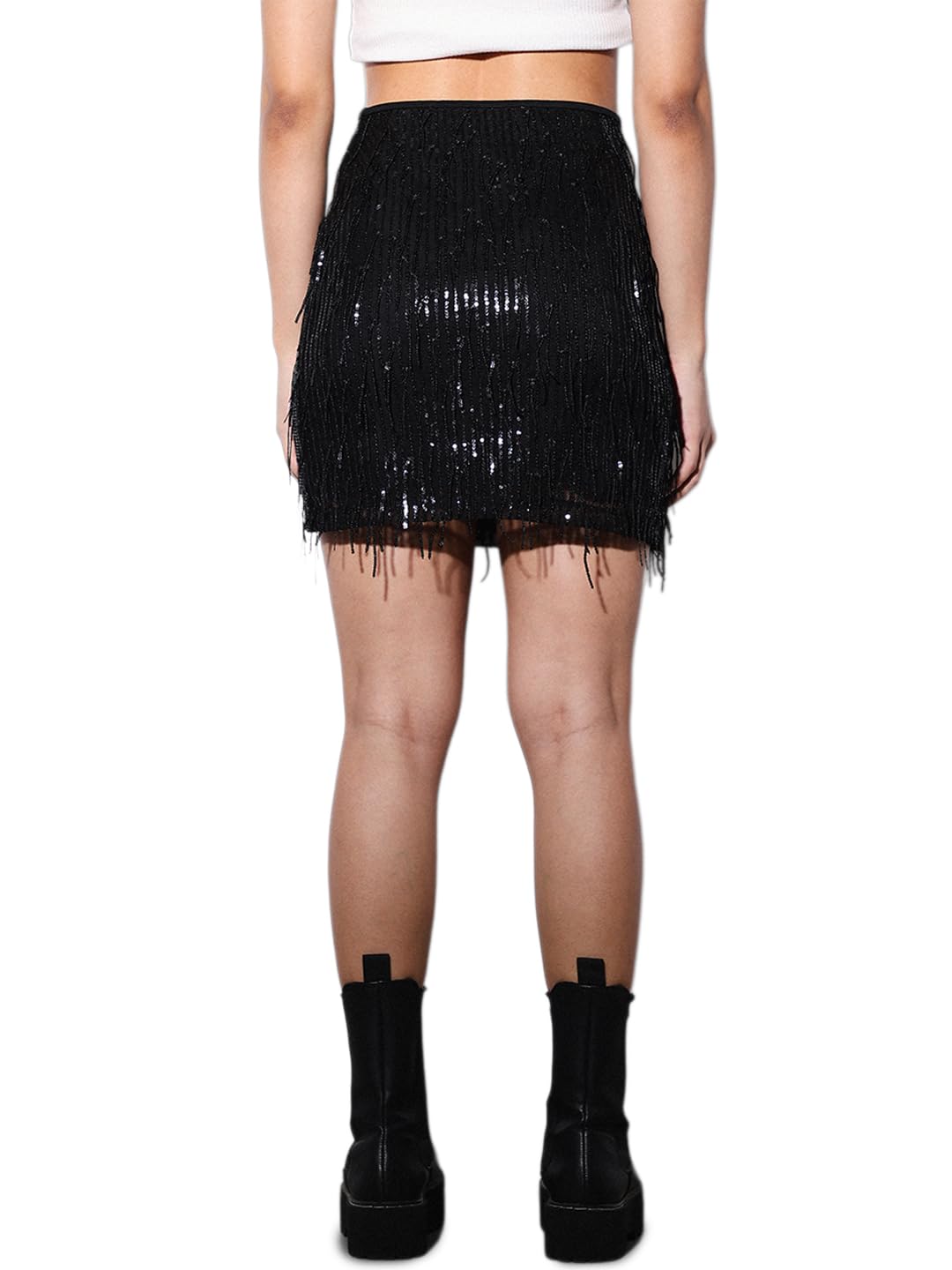 ONLY Women's Regular Fit High Rise Skirt Black