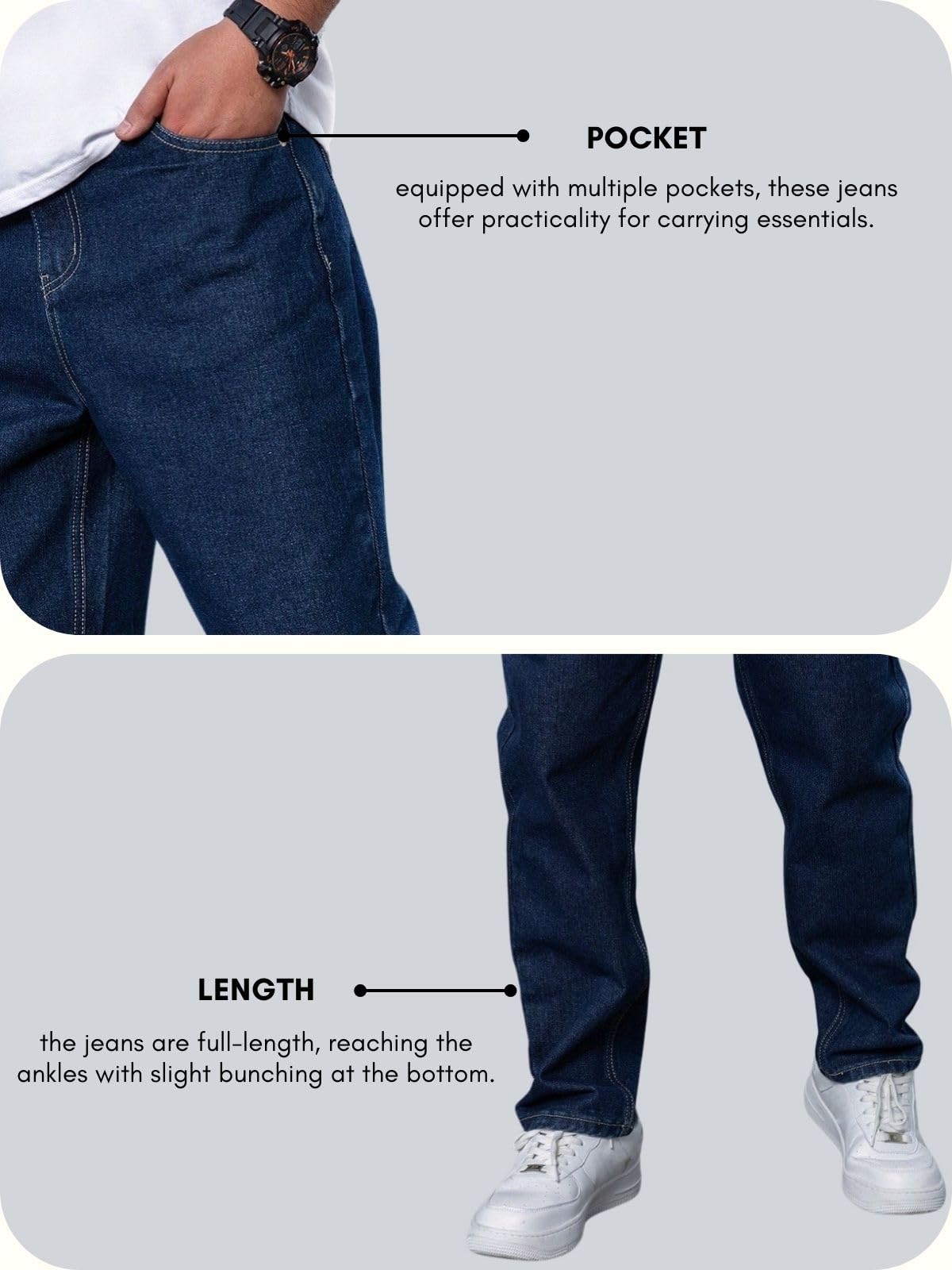 GRECIILOOKS Regular Cargo Pant Baggy Loose Fit | Cotton Mid Rise Jeans for Men (GL-MJ-11_Dark Blue_28)