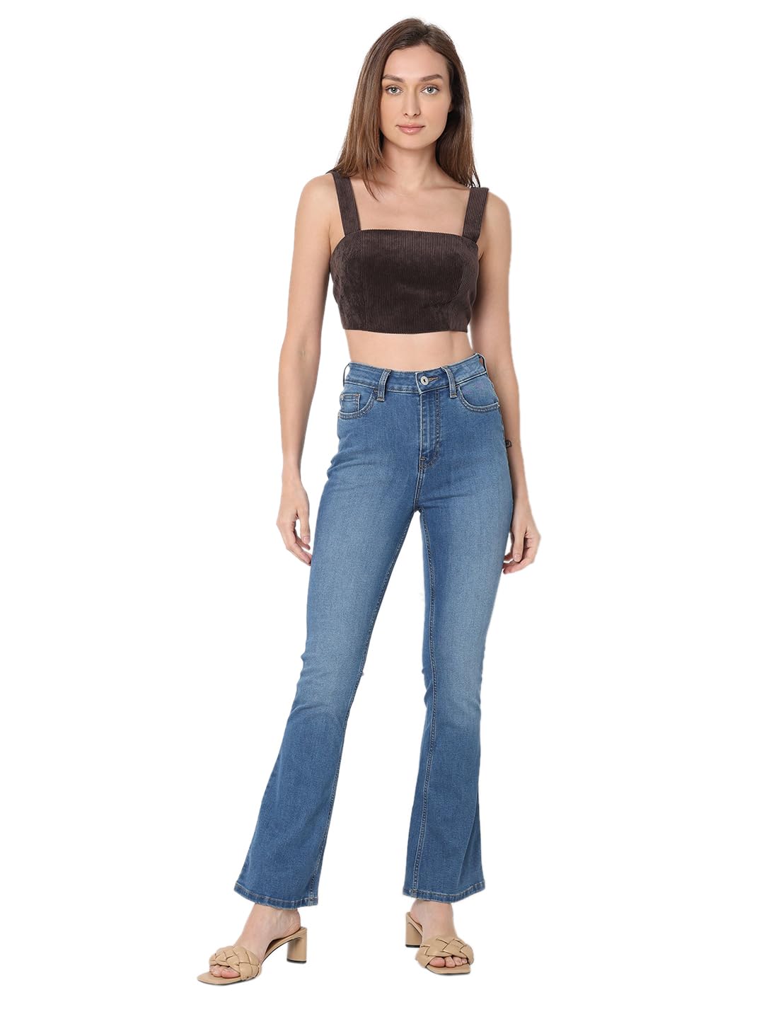 VERO MODA Women's Regular Jeans (10313951-Medium Blue Denim_Medium