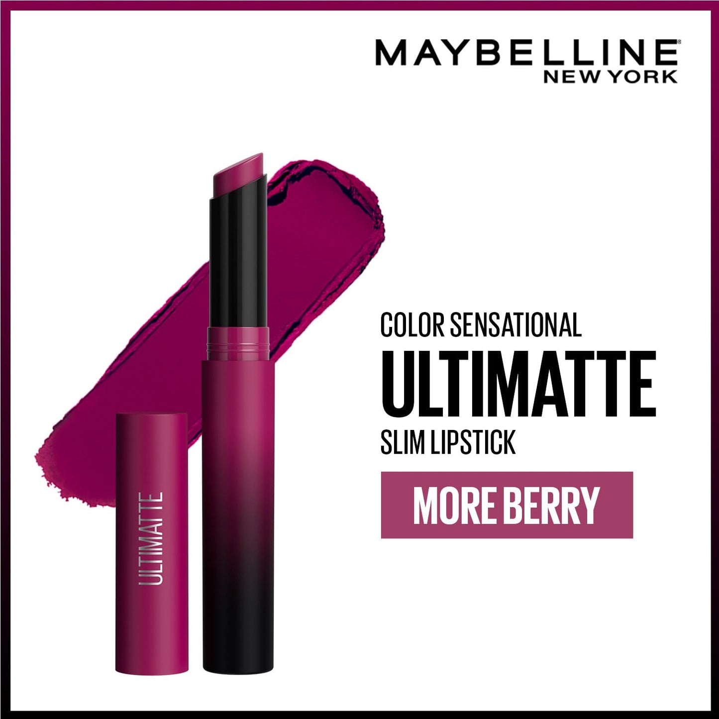 Maybelline New York Color Sensational Ultimatte Lipstick, More Berry, 1.7g