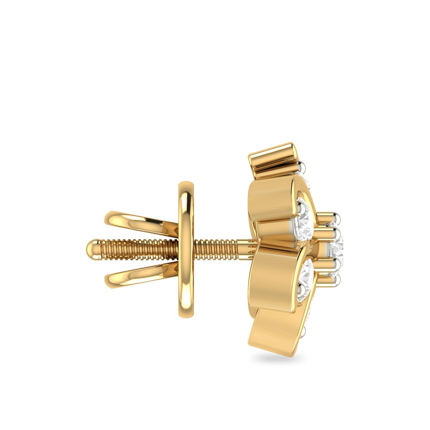 PC Jeweller The Aquila 18Kt Yellow Gold & Diamond Earring For Women