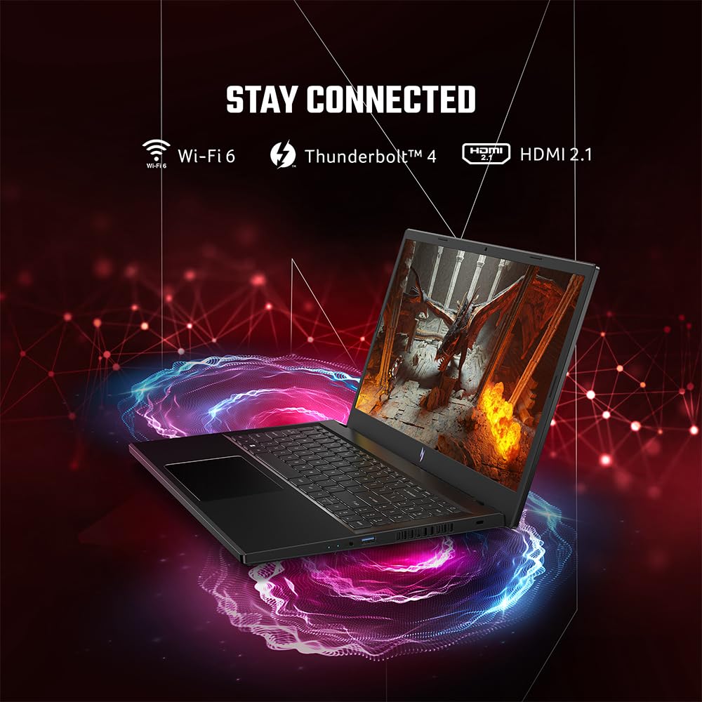 Acer Nitro V 15, Intel Core i7-13th Gen 13620H Processor, NVIDIA GeForce RTX 4050-6GB GDDR6(16GB DDR5, 512GB) IPS FHD, 15.6"/39.6cm, 165Hz,Win 11 Home,Obsidian Black, 2.1KG, ANV15-51, Gaming Laptop