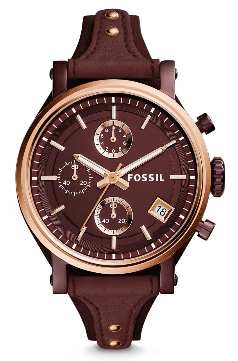 Fossil Original Boyfriend Chronograph Burgundy Dial Women's Watch ES4114