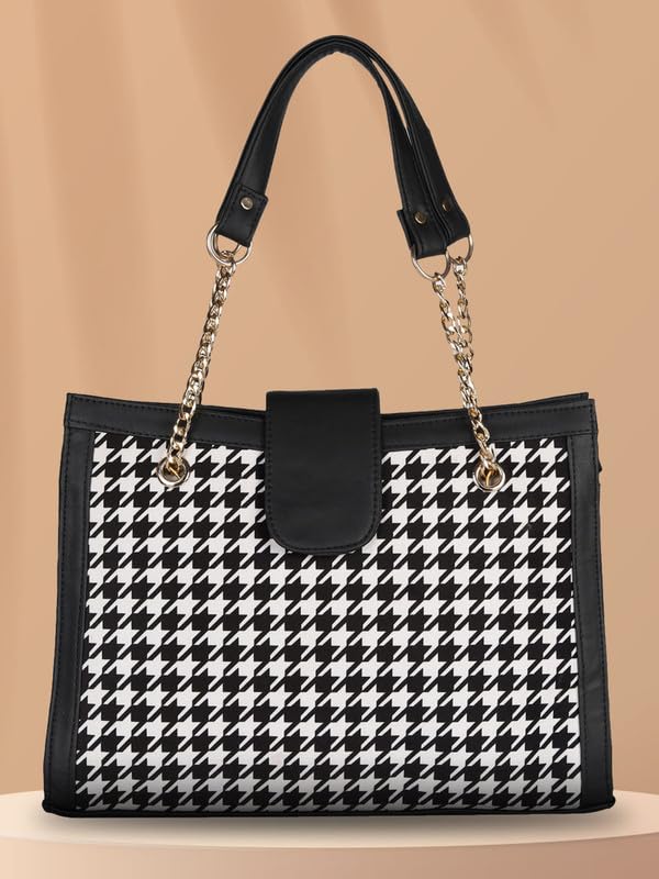 MINI WESST Women black and white tote Bag for College| Office