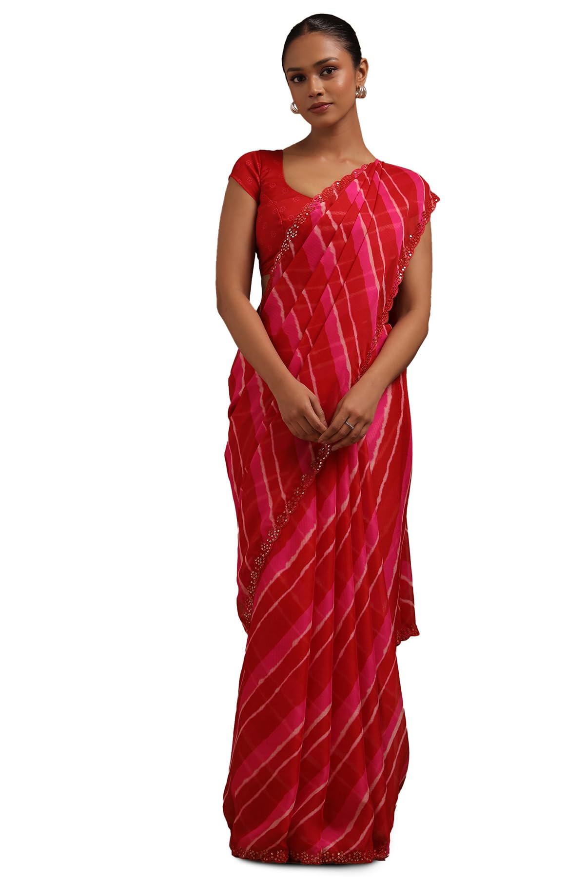 Soch Womens Georgette Leheriya Print Saree