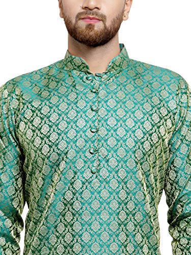 Jompers Men's Kurta Pyjama Set (Green, XX-Large)