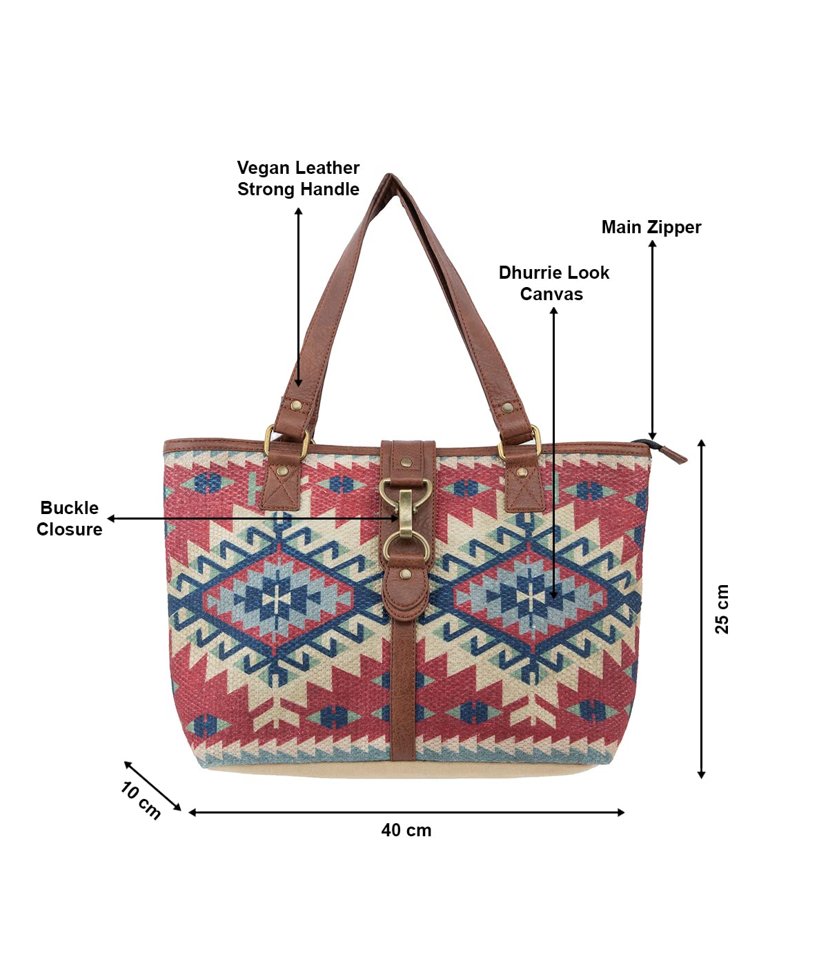 Mona B Women Canvas Tote Bag | Shoulder Bag | Hand Bag For Shopping, Travel And, Grocery (Metro, Medium), Multicolour