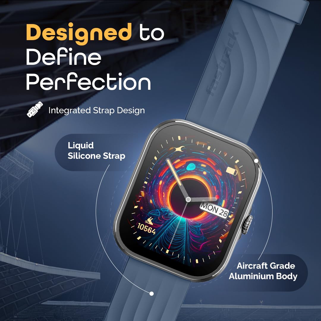 Fastrack Discovery Smart Watch, 4.9 CM AMOLED Display, SingleSync BT Calling, Built-in GPS, 100+ Multisport, Auto Recognition of Multisport, 5 Days Battery Life, 100+ Smartwatch Faces (Blue)