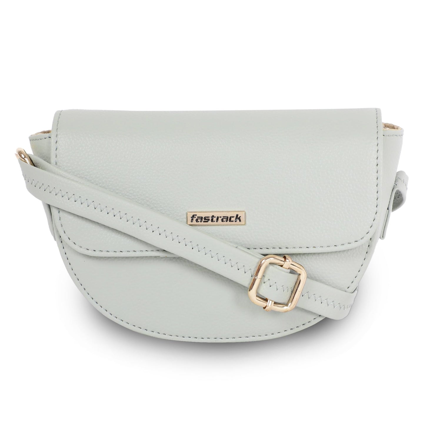 Fastrack Solid Half Moon Sling Bag For Women, Girls and Ladies | with Adjustable Straps & Magnetic Flap Closure, Grey