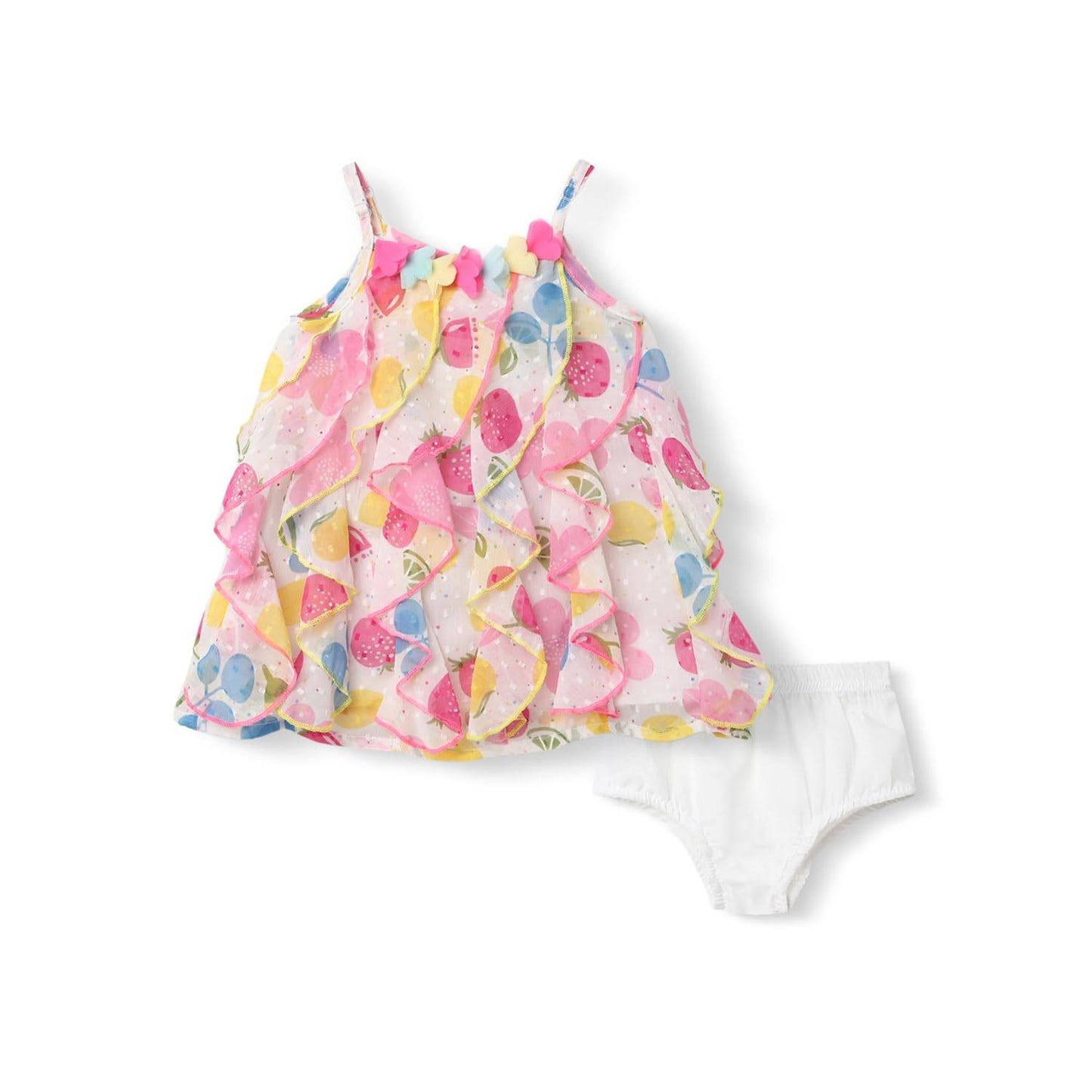 nauti nati Girl's Georgette A-Line Knee-Length Dress (NN291-052-3-2-3Y_Multicolour_2 3 Years)