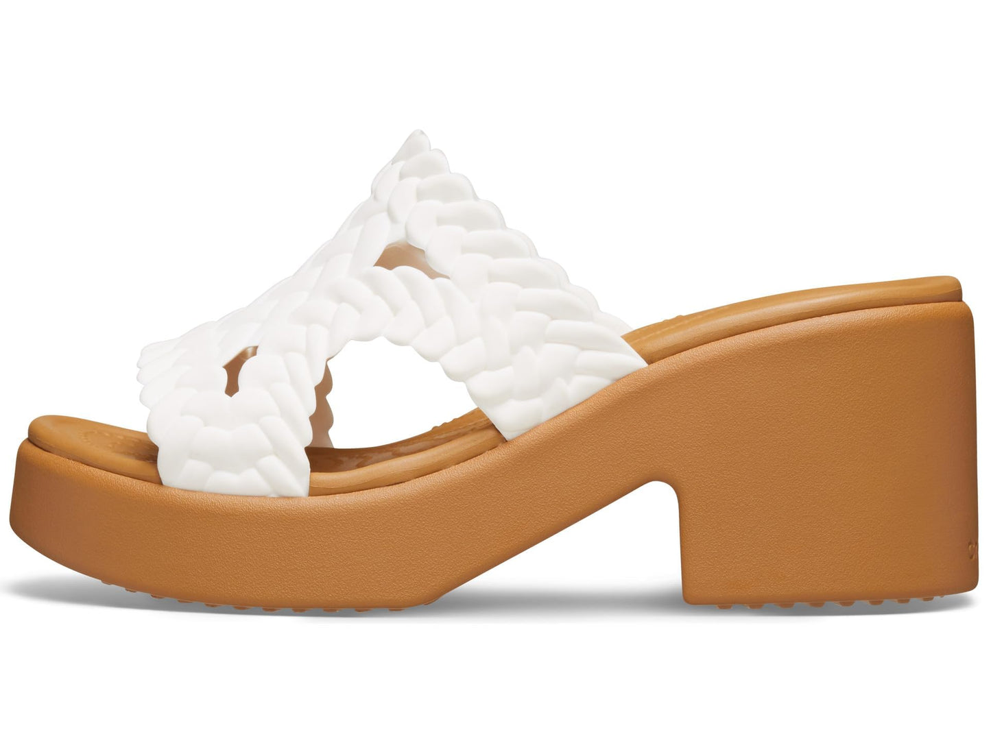 Crocs Women's Brooklyn Heels Heeled Sandal, Chalk Woven, 6