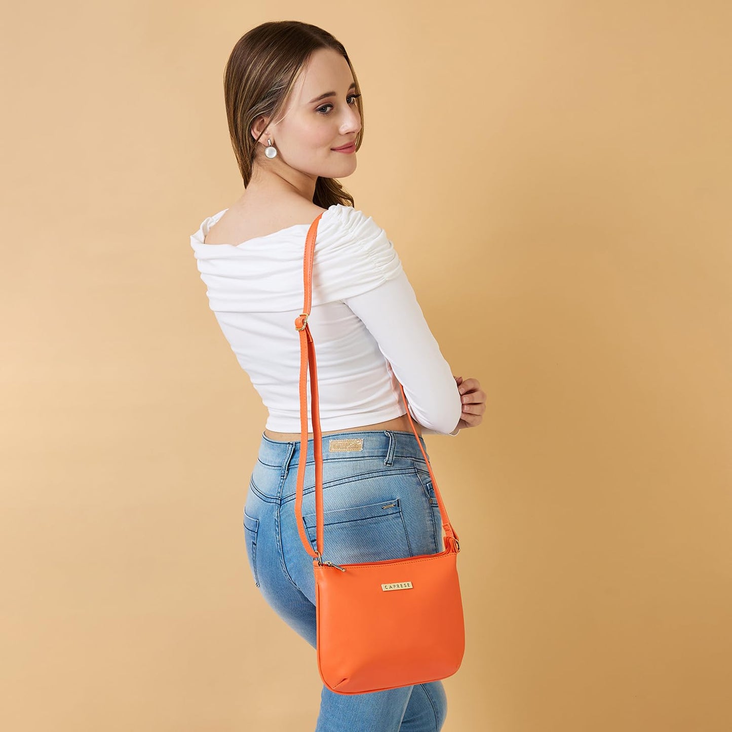 Caprese womens SHYLA SB Small ORANGE Sling Bag