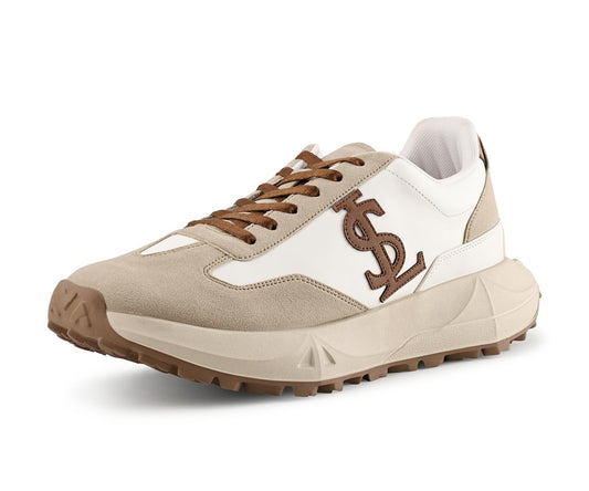 LOUIS STITCH Beige and White Sneaker for Men | Comfortable & Durable Sneaker | LSP-SNK-NBL | UK-9