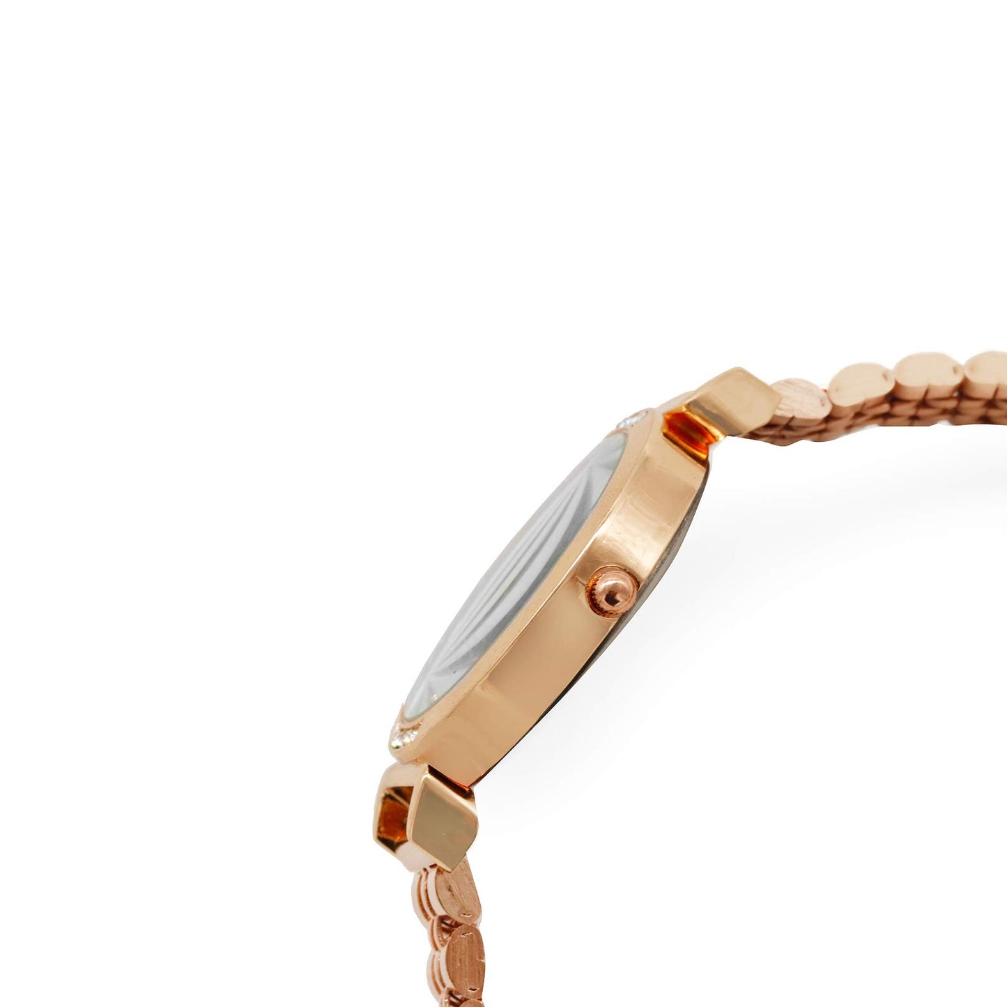 Joker and Witch Petite 36mm White Dial 12mm Rose Gold Stainless Steel Strap Watch for Women