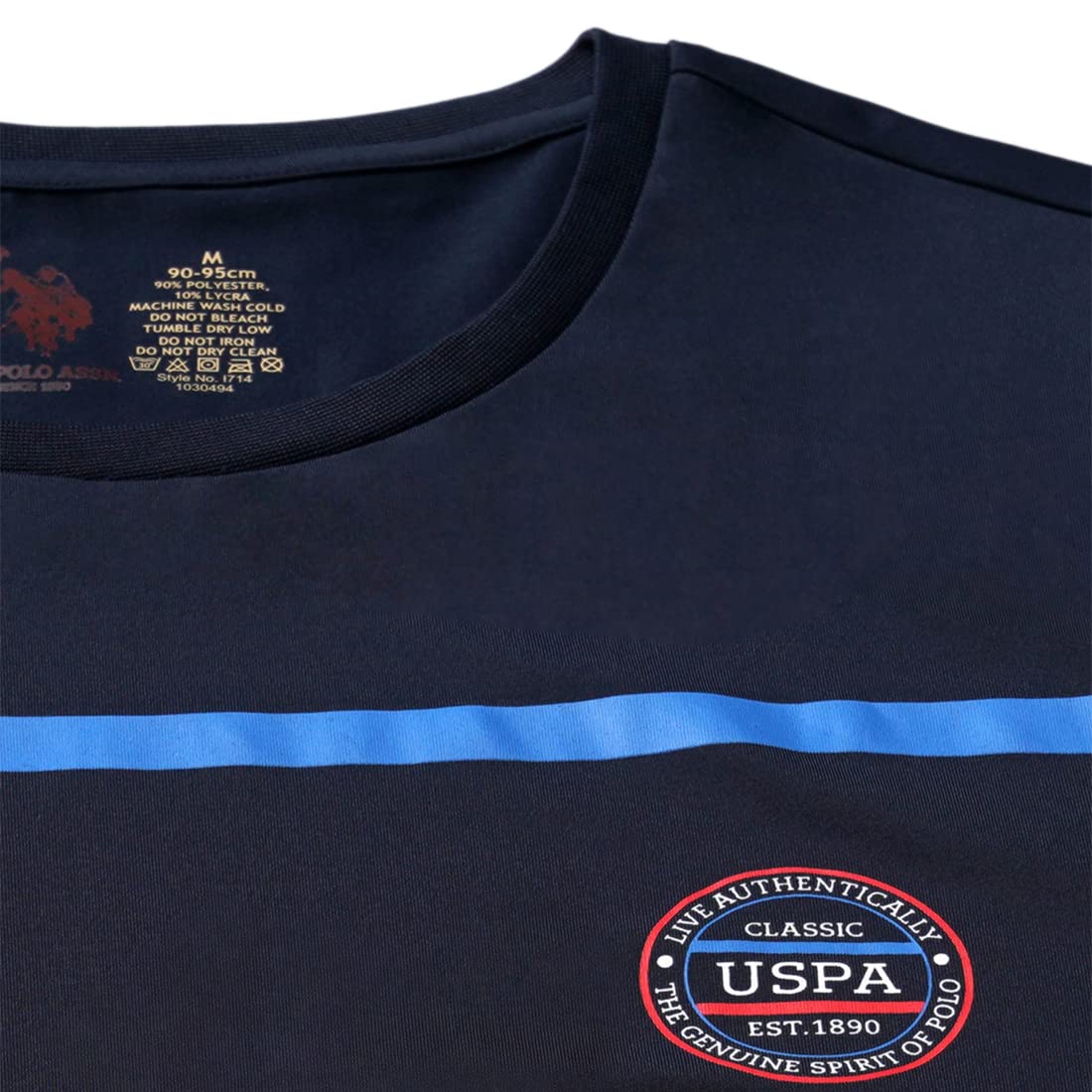 U.S. POLO ASSN. Men Brand Stripe Crew Neck I714 T-Shirt - Pack of 1 (Navy XL)