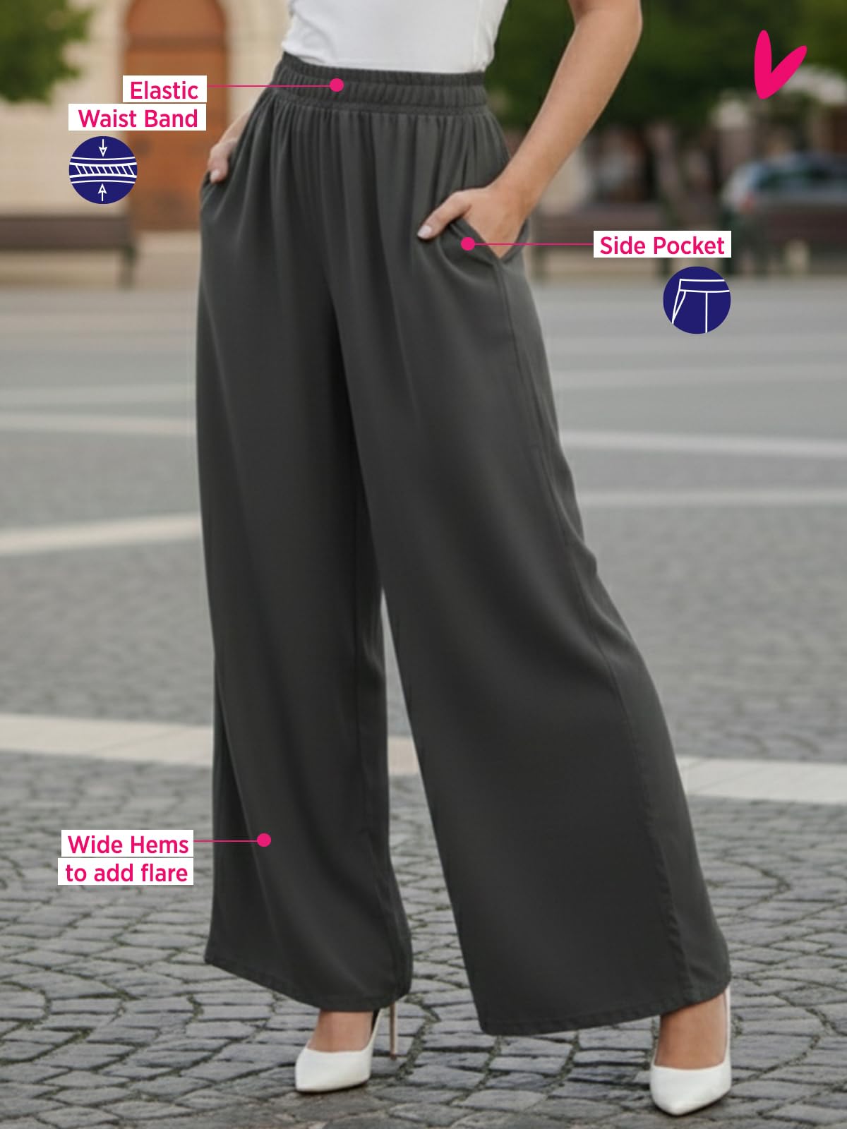 Lux Cozi PYNK Cotton Plazzo for Women_COZI_PYNK_PLAINPALAZZO_STGR_FS_1PC Steel Grey
