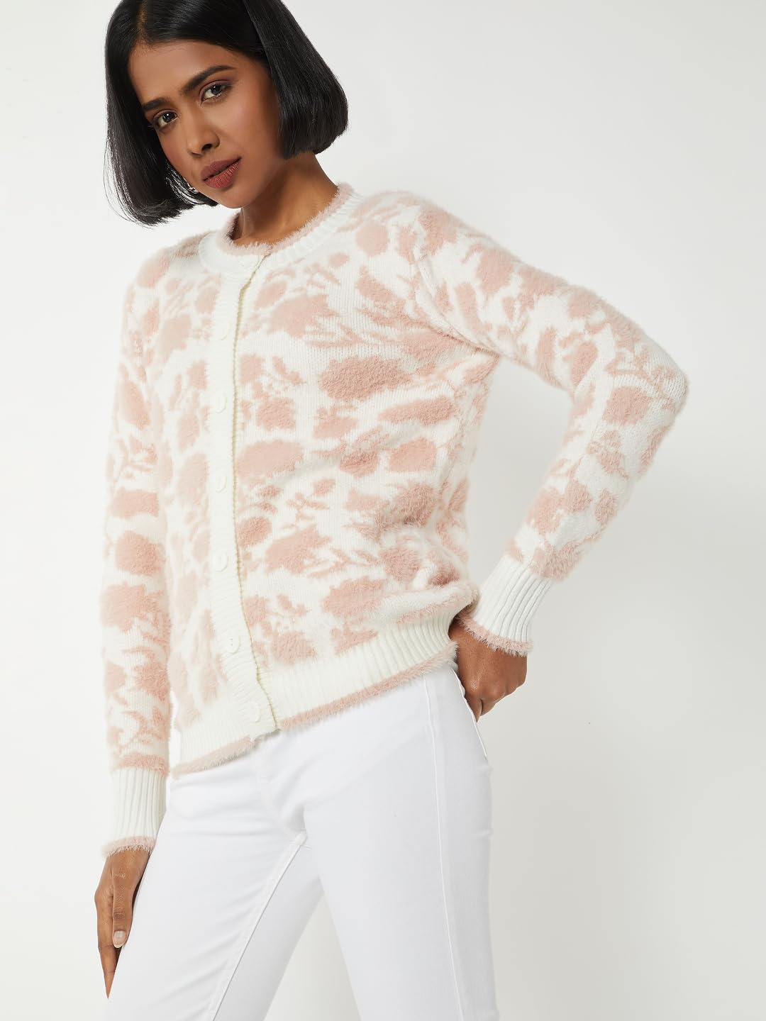 Max Women Knit Cardigan (Pink_L)