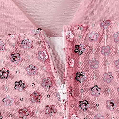 Hopscotch Girls Ankle Length Party Dresses in Pink Color For Ages (10-12 Years)