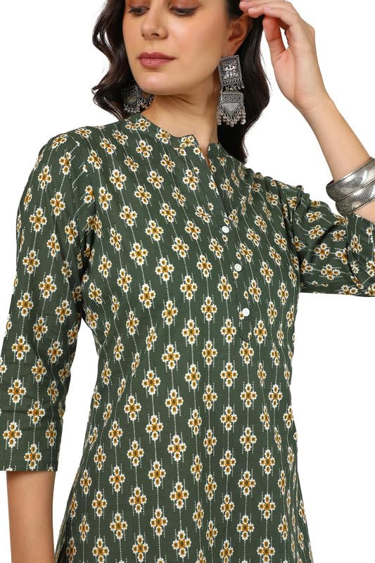 Soch Womens Green Cotton Ajrakh Print Tunic