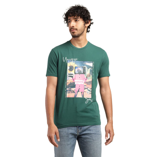 Levi's Men's Regular Fit T-Shirt (16960-0852_Green L)