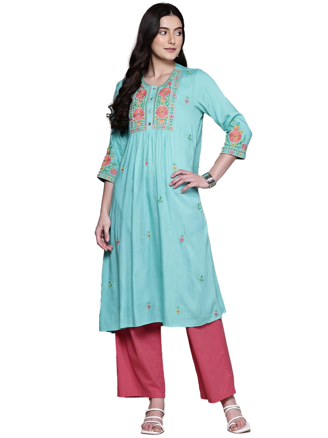 Aarke Ritu Kumar Turquoise Monroue Kurta