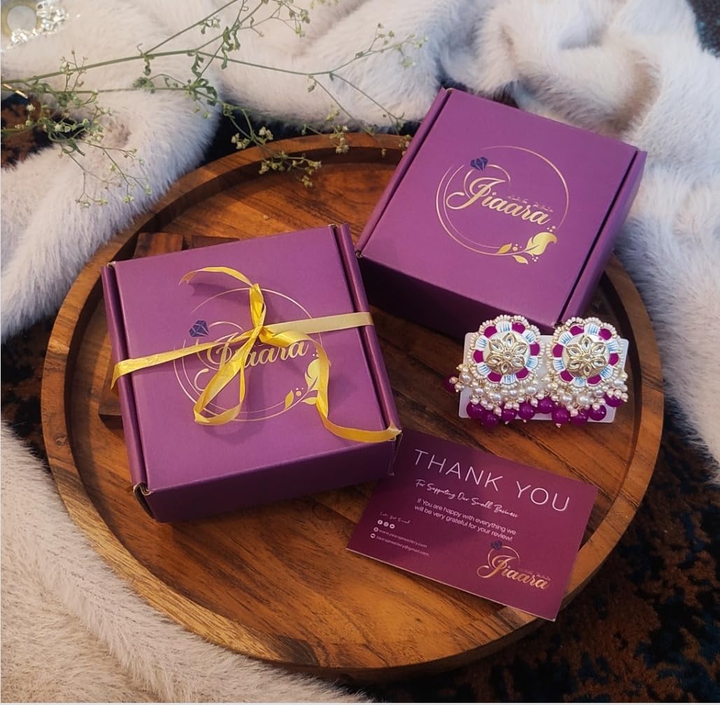 Jiaara Handcrafted Elegant Brass Sun Stone Earrings For Women