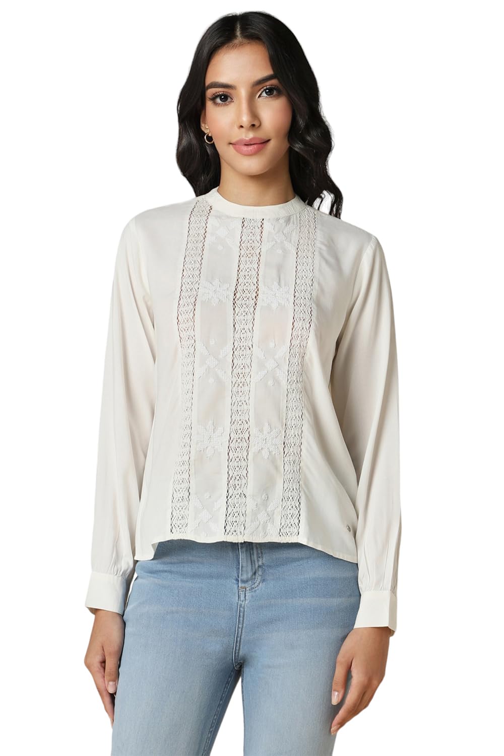 Allen Solly Women's Regular Fit Blouse (AHTSCRGFO88831_White