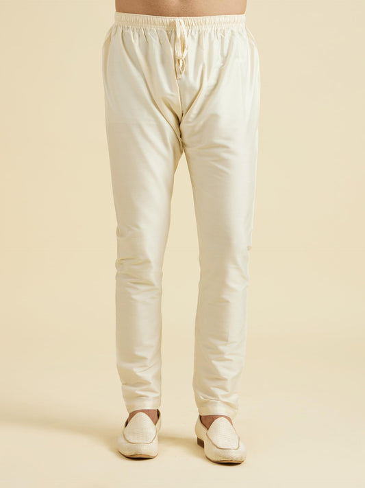 Manyavar Men's Floral Print & Stone Embellished Kurta Pyjama Set (2pcs)