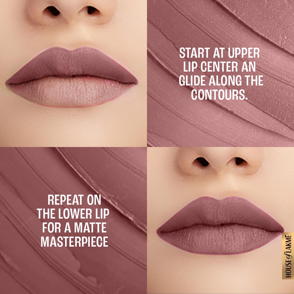 Lakme Powerplay Priming Matte Lipstick, Smooth Matte Finish, Lightweight Lipstick, Smudgeproof, Lasts 16hrs, Hydrates Lips, Dusty Pink, 3.6g