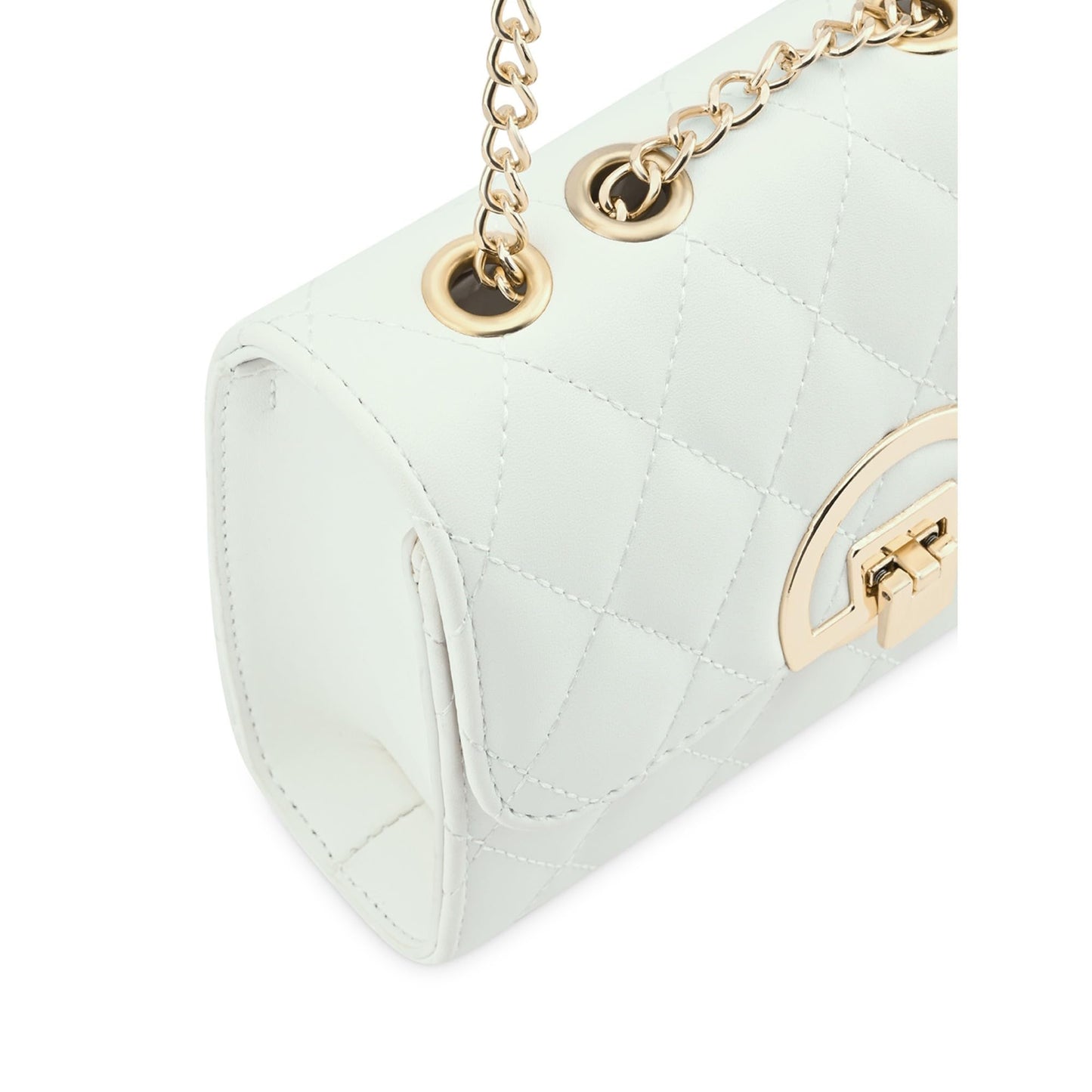 Fastrack Quilted Sling Bag for Women | Chic Party Bag for Girls, Ladies, Women | Stylish Structured Bag Made of Faux Leather (White)