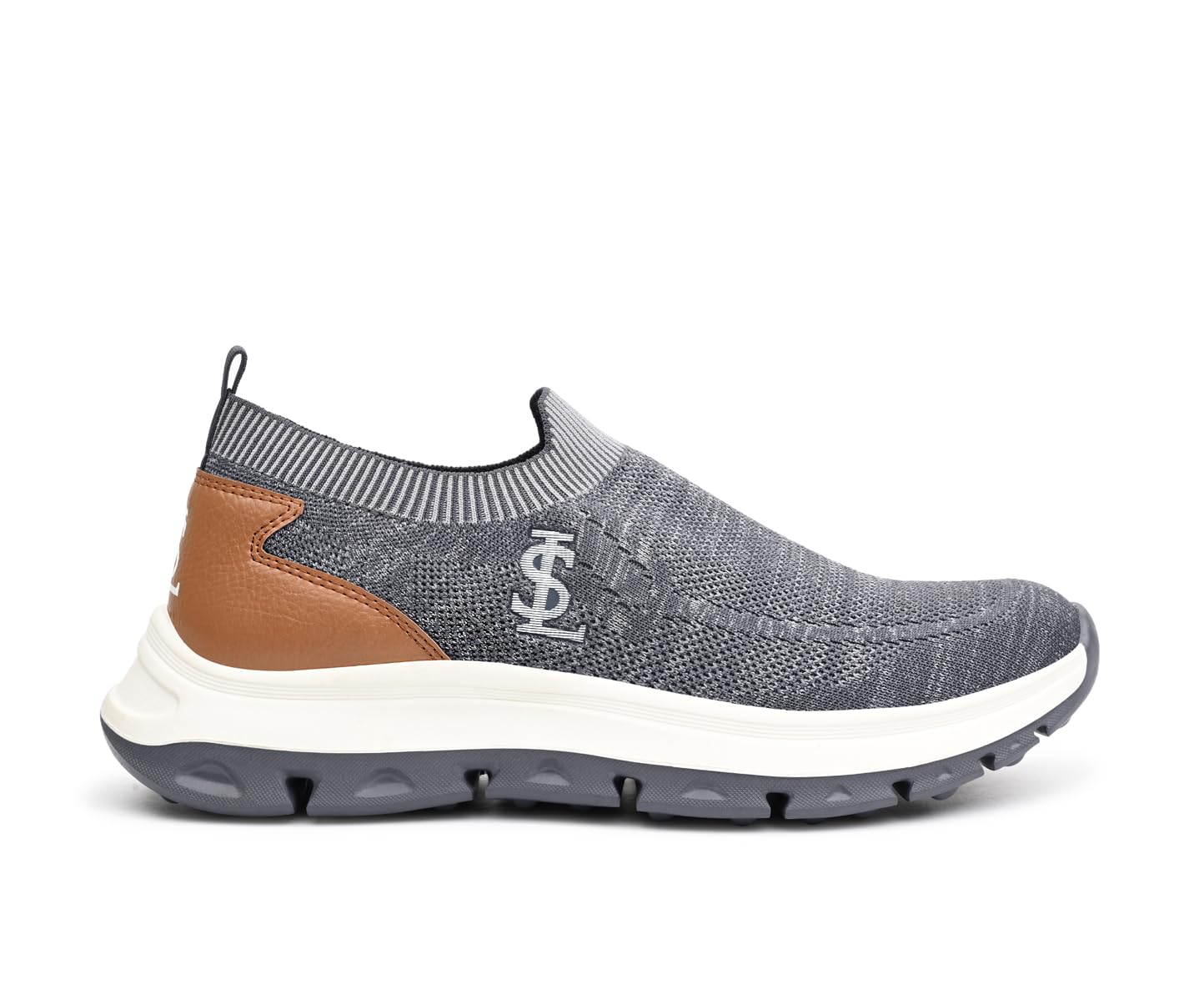 LOUIS STITCH Men’s Grey and Tan Lightweight Athleisure Sport Shoes | Dual-Color EVA Sole | Casual Sneaker & Athleisure Wear | LS-AT-FS01-GYTN