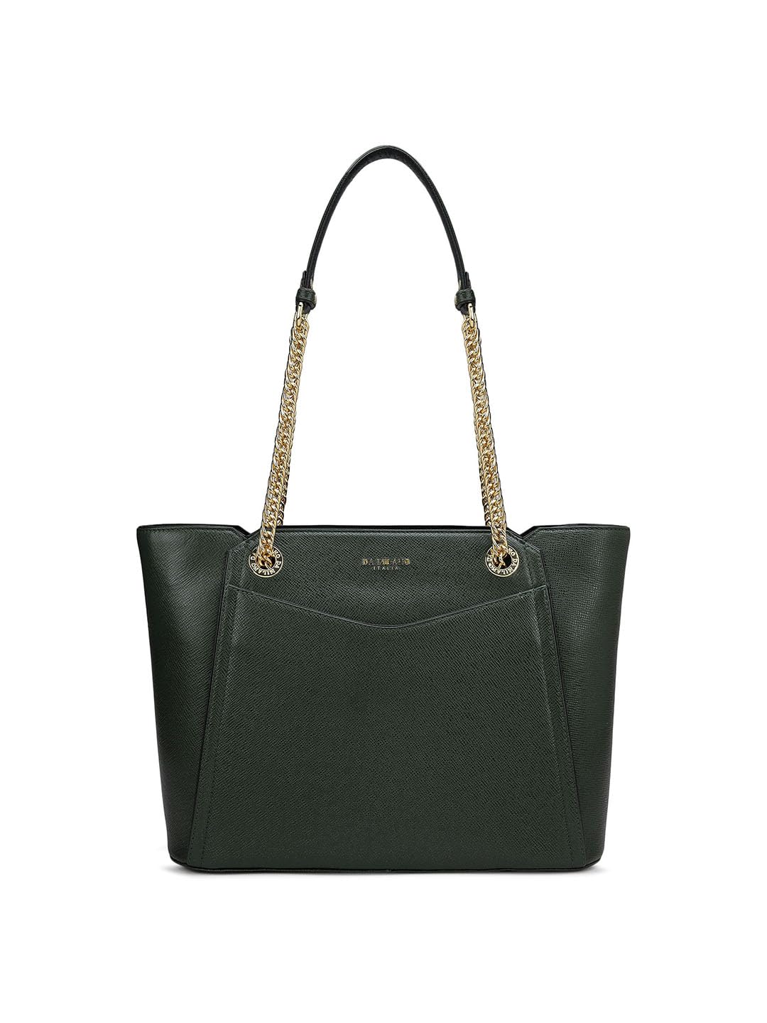 Da Milano Genuine Leather Green Shoulder Bag (00052C) (Medium)