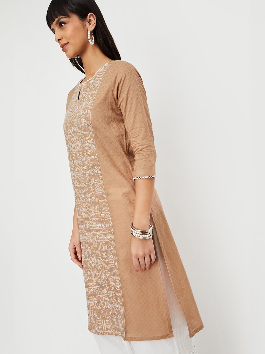 Max Women's Cotton Blend Regular Fit Regular Kurta