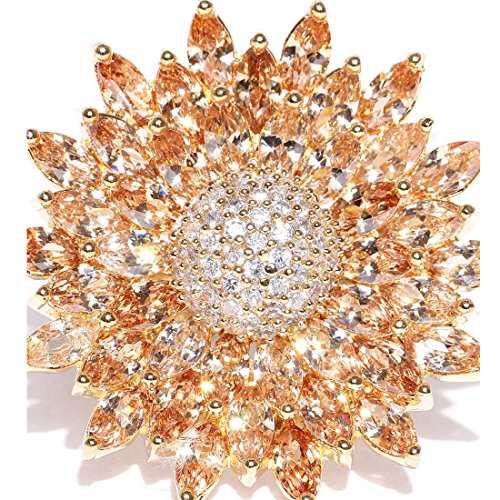 Jewels Galalxy Attractive AAA CZ Delicate Floral Design Gold Plated Traditional Adjustable Zircon Ring for Women/Girls (MYN-RNG-5705)