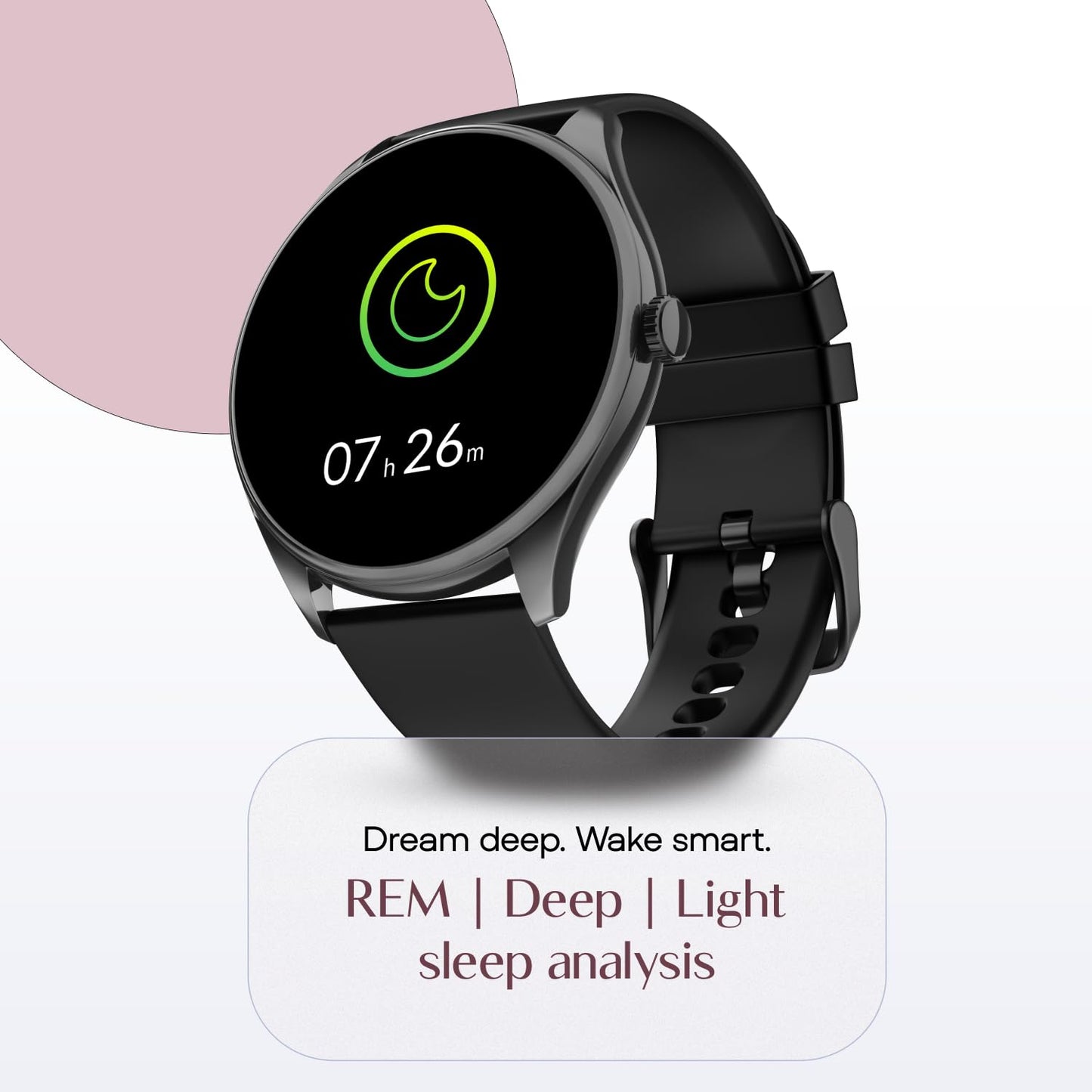 Noise Twist 2 Smart Watch with 1.43” AMOLED Screen, AI Search & Voice Assistant, Bluetooth Calling, Stainless Steel Back, 7-Day Battery, 100+ Watch Faces, Health Suite, IP68 (Jet Black)