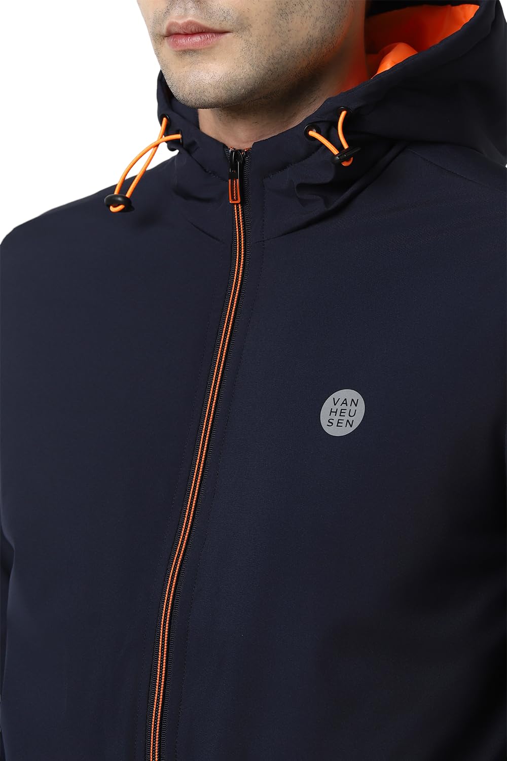 Van Heusen Men's Polyester Blend A-Line Standard Length Coat (VFJKARGF595482_Blue, Large