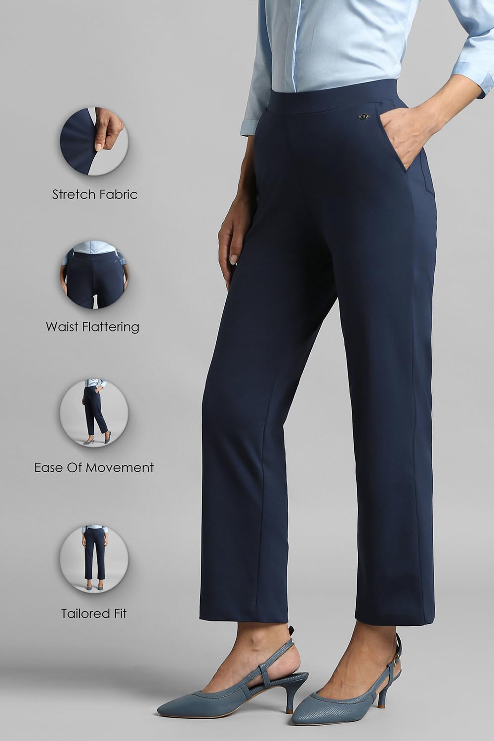 Van Heusen Women's Regular Pants (VWKBFRGFP35140_Navy