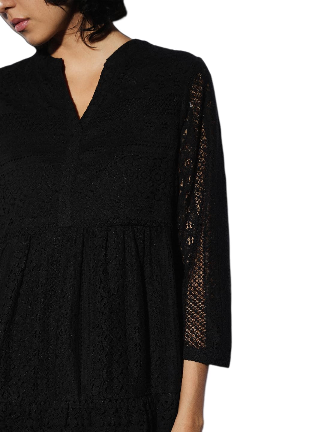 ONLY Women Black Fit and Flare Mini Dress