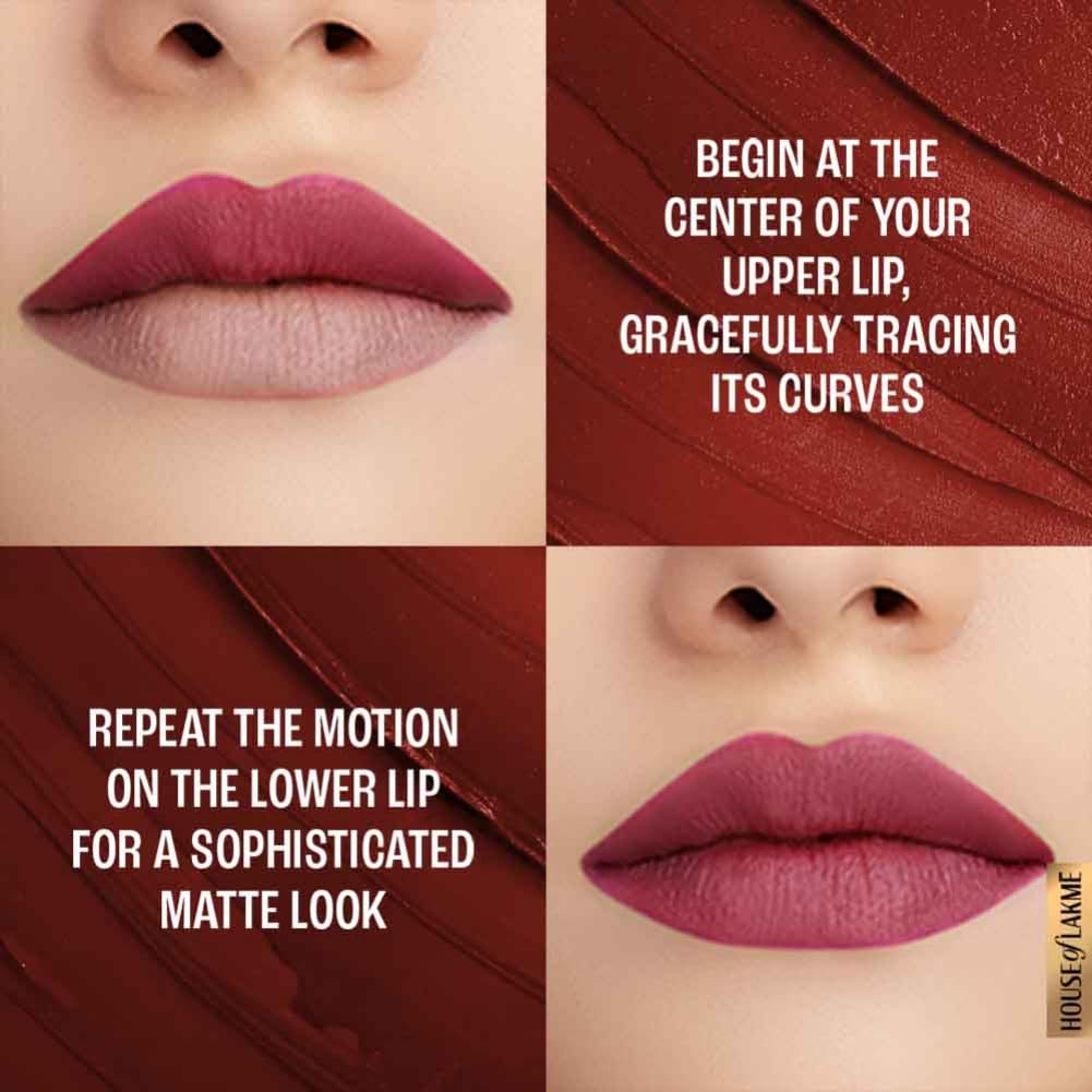Lakme Forever Matte Lipstick, Waterproof, Non Drying, Creamy Matte Bullet Lipstick Made With French Rose Oil Extracts, Red Crimson, 4.5g