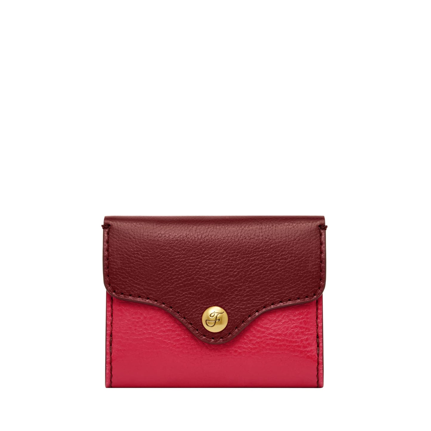 Fossil Women's Heritage Leather Trifold Wallet for Women, Red Velvet/Crimson