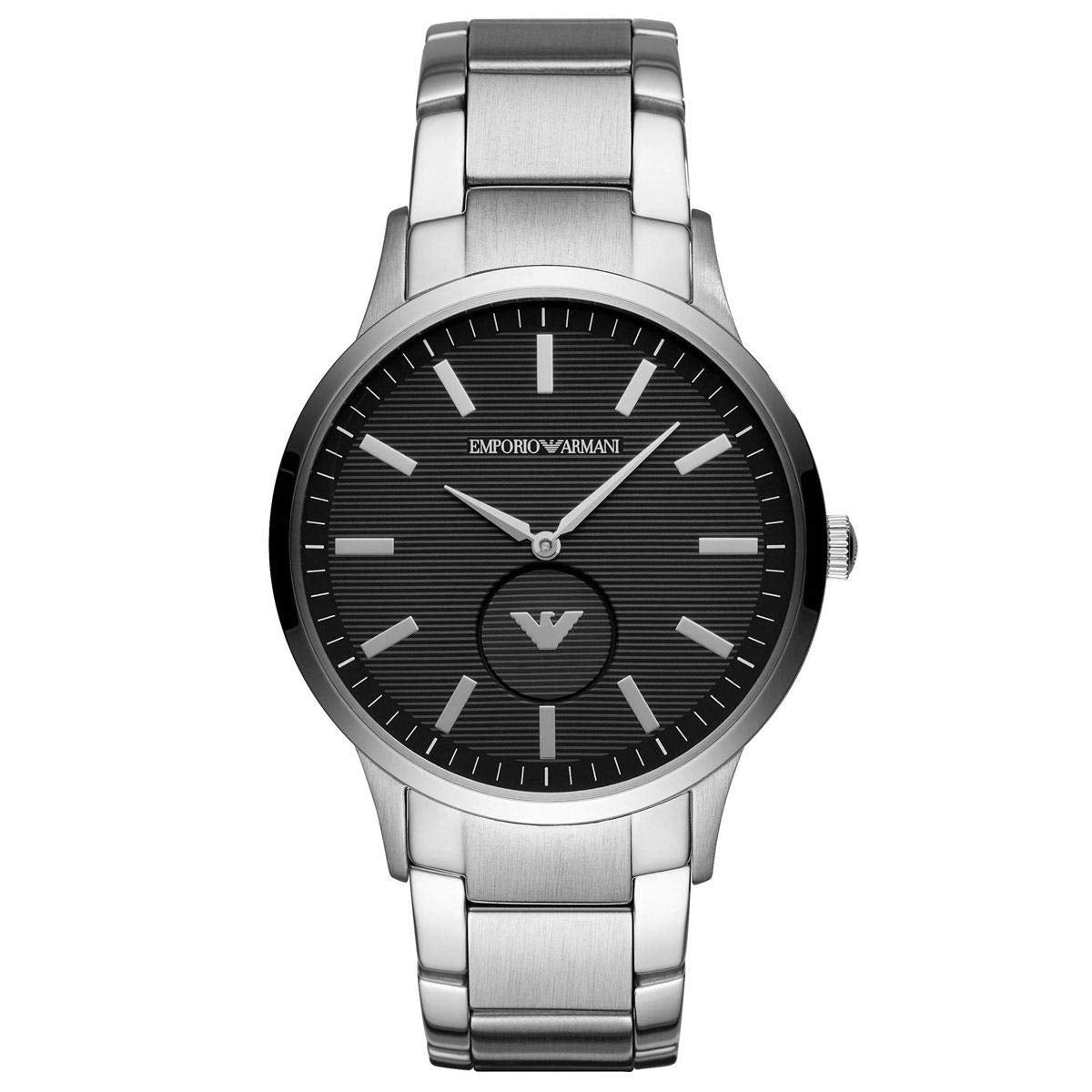 Emporio Armani Stainless Steel Analog Multi-Colour Dial Men Watch-Ar11118, Silver Band