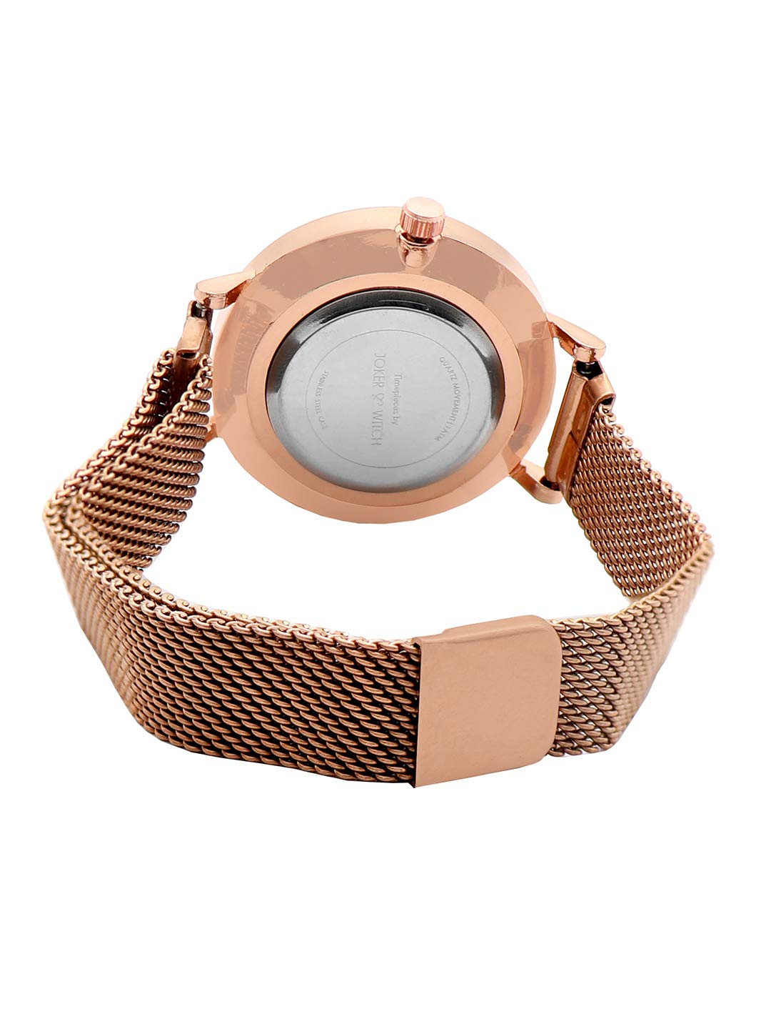 Joker & Witch Stainless Steel Dandelion Rosegold Analogue Watch Bracelet Stack For Women's